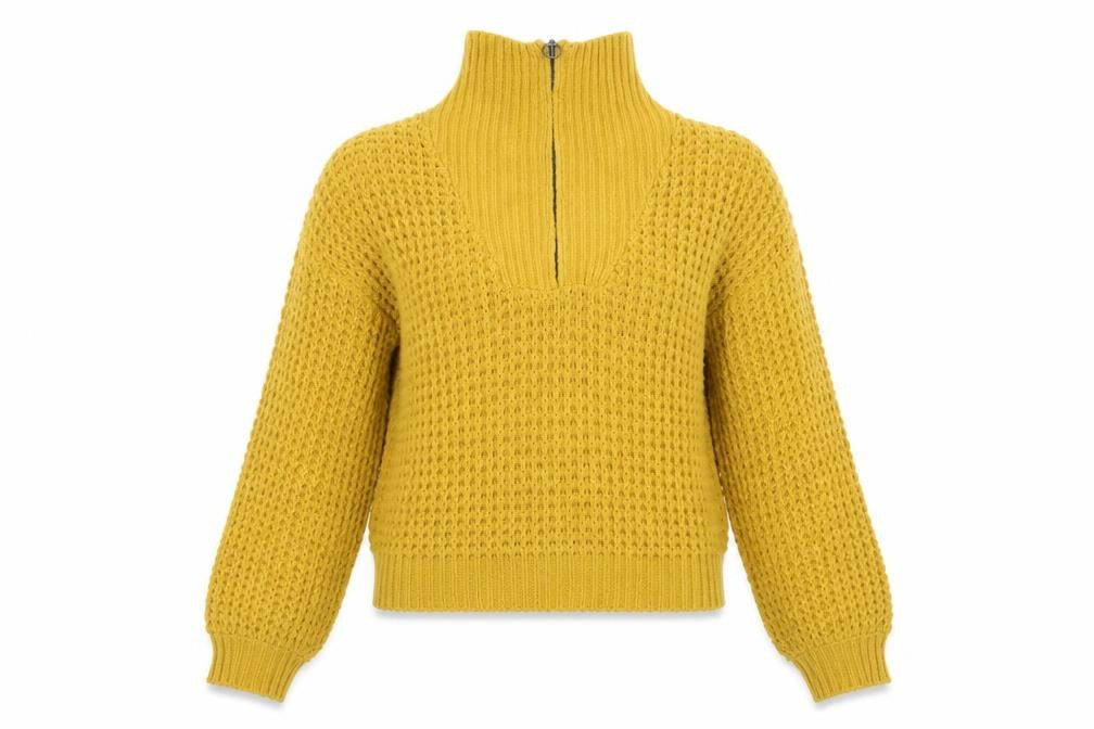 Moral Fibre Womens Yellow High Neck Polyester Pullover Jumper Size M