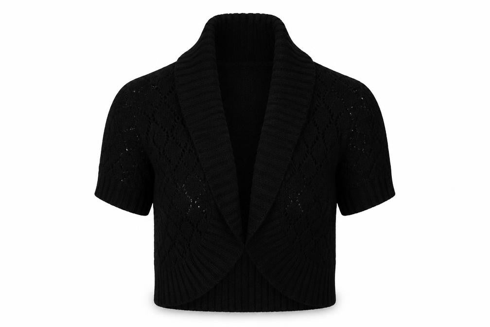 BHS Womens Black Collared Acrylic Cardigan Jumper Size 20