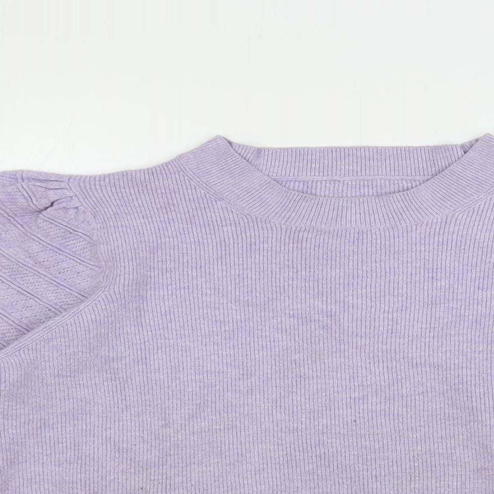 Marks and Spencer Womens Purple Crew Neck Viscose Pullover Jumper Size 18