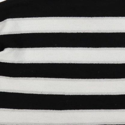 Divided by H&M Womens Black Crew Neck Striped Acrylic Pullover Jumper Size S