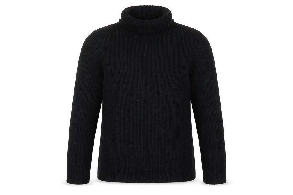 Gap Girls Black Roll Neck Cotton Pullover Jumper Size 8-9 Years Pullover - Ribbed