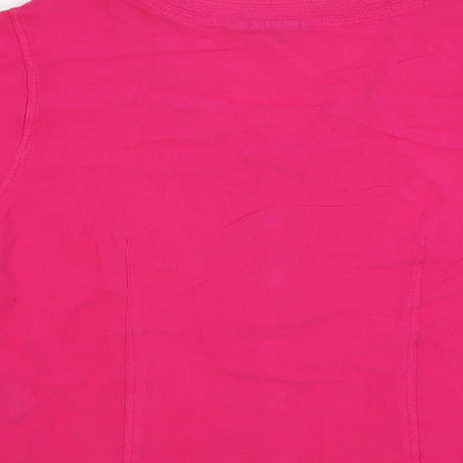 East Womens Pink Viscose Basic Button-Up Size 16 V-Neck