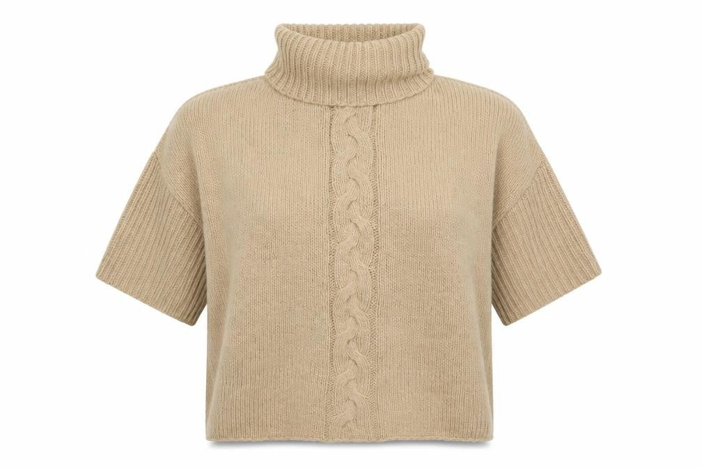 Mango Womens Beige Roll Neck Acrylic Pullover Jumper One Size