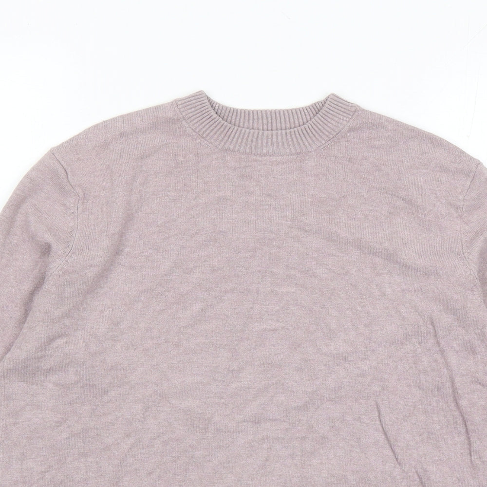 H&M Womens Purple Round Neck Viscose Pullover Jumper Size XS