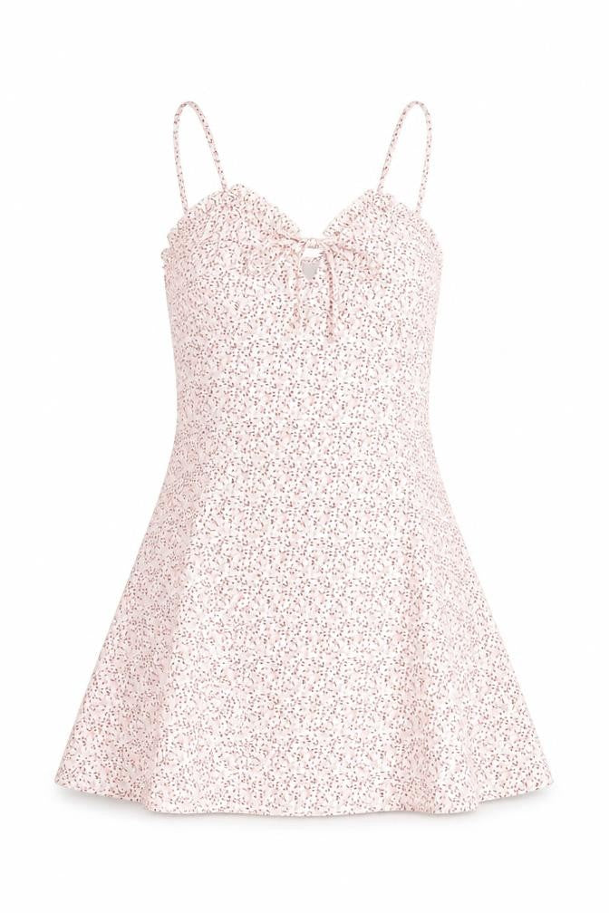 CBR Womens Pink Floral Cotton Mini Size S V-Neck Zip