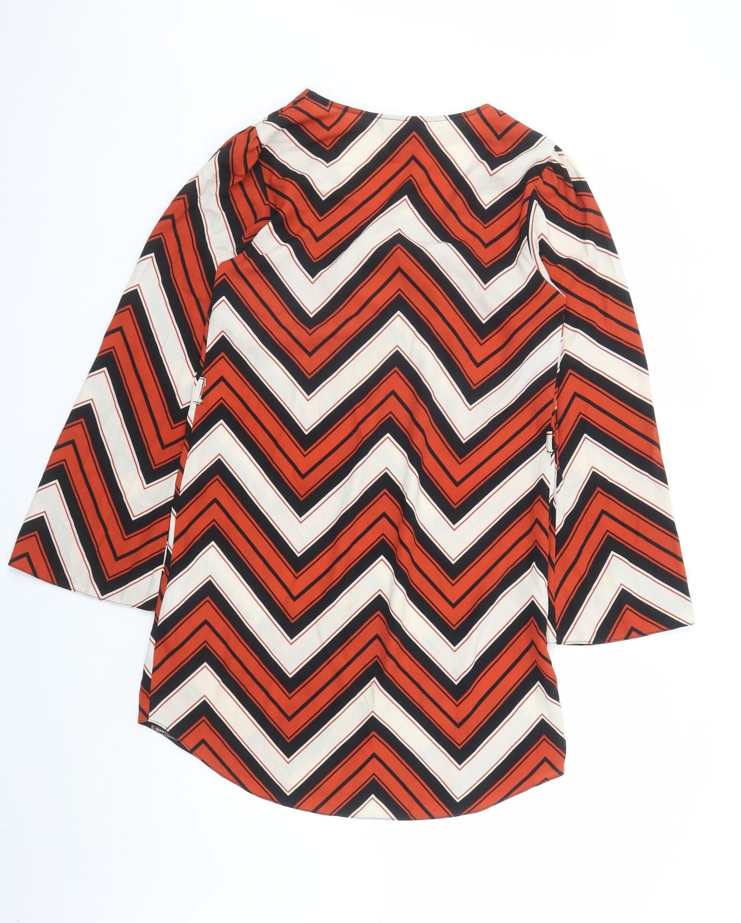 New Look Womens Multicoloured Geometric Polyester A-Line Size 8 V-Neck Pullover