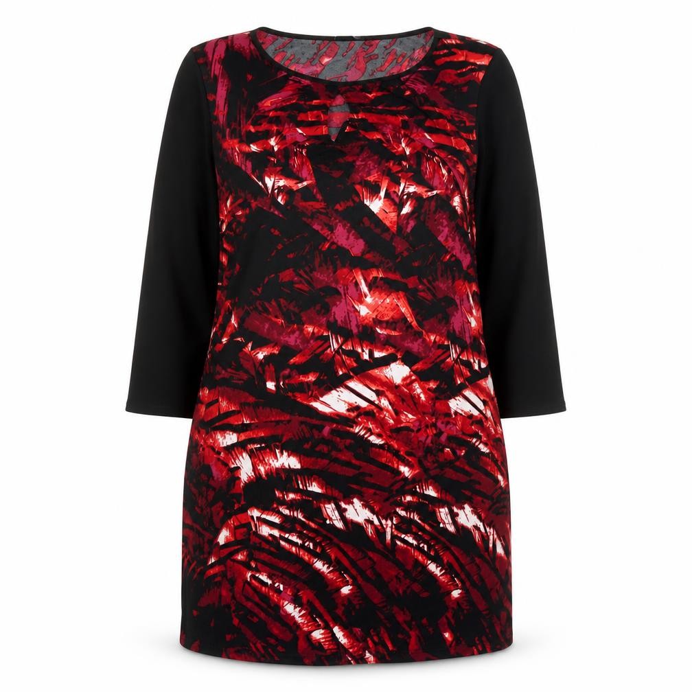 Julien Macdonald Womens Multicoloured Geometric Polyester Tunic Blouse Size 16 Round Neck