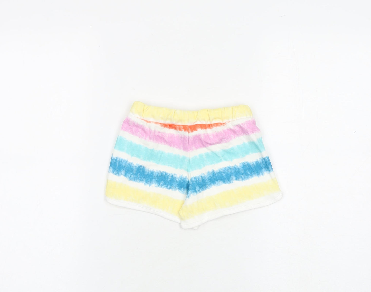 Marks and Spencer Girls Multicoloured 100% Cotton Bermuda Shorts Size 4-5 Years Regular Drawstring