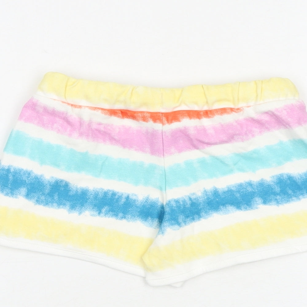 Marks and Spencer Girls Multicoloured 100% Cotton Bermuda Shorts Size 4-5 Years Regular Drawstring