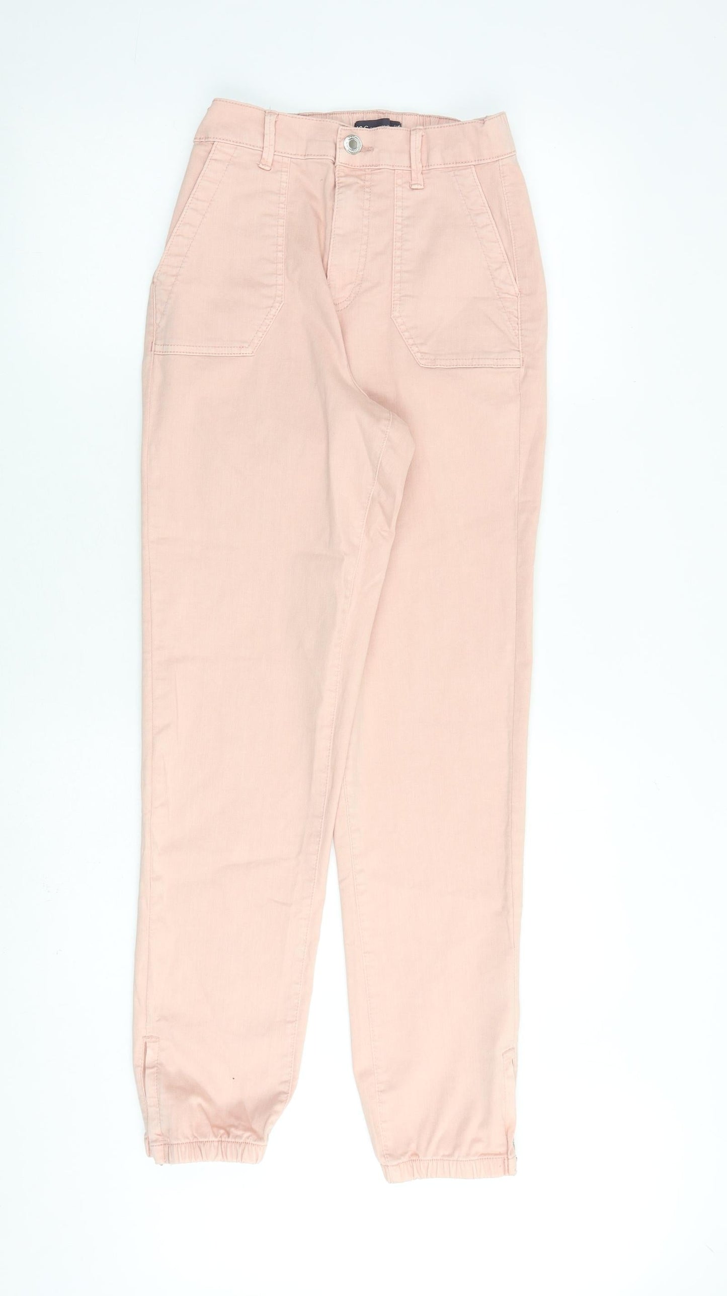 Marks and Spencer Womens Pink Cotton Straight Jeans Size 6 L30 in Regular Zip