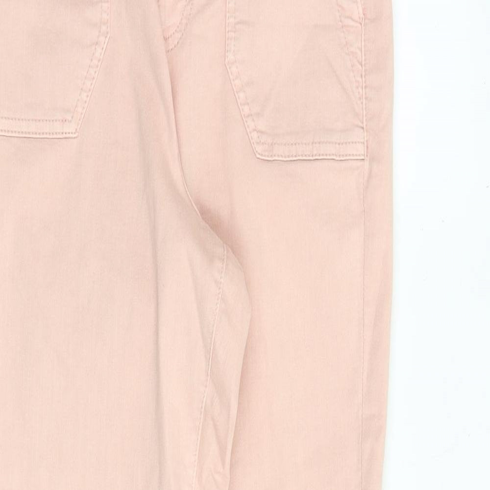 Marks and Spencer Womens Pink Cotton Straight Jeans Size 6 L30 in Regular Zip