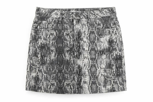 Zara Womens Grey Animal Print Cotton A-Line Skirt Size M Zip