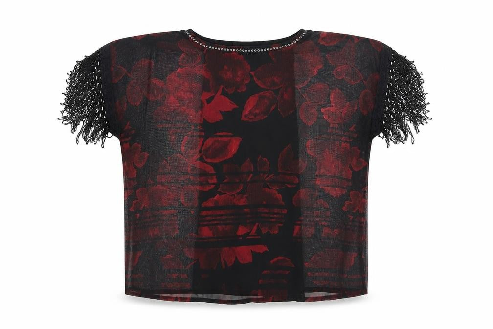 NEXT Womens Black Floral Polyester Basic Blouse Size 8 Round Neck