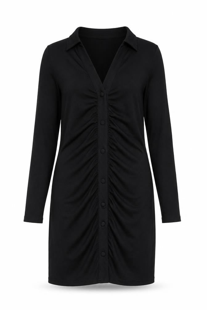 ASOS Womens Black Viscose A-Line Size 10 Collared Pullover