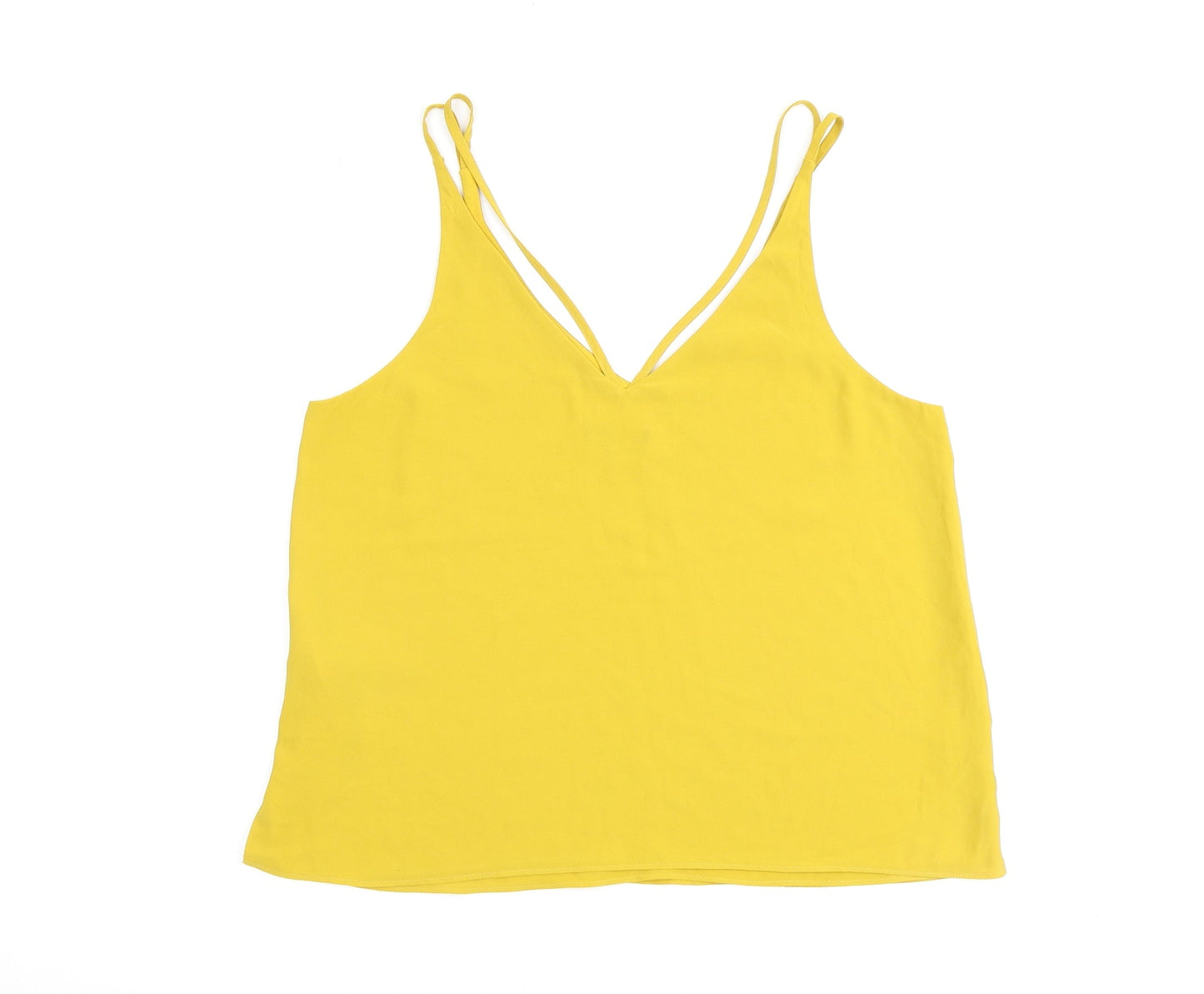 Topshop Womens Yellow Polyester Camisole Tank Size 12 V-Neck