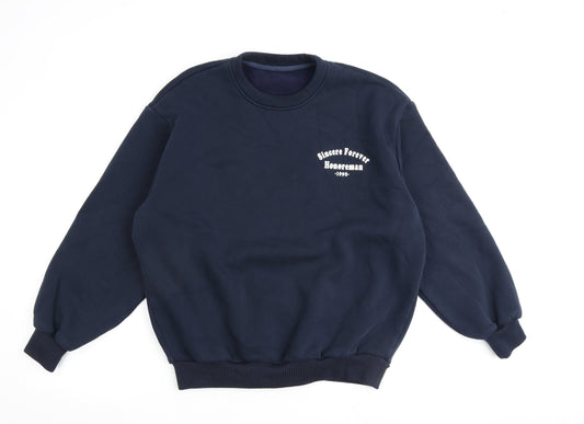 Honore Womens Blue Cotton Pullover Sweatshirt Size 12 Pullover