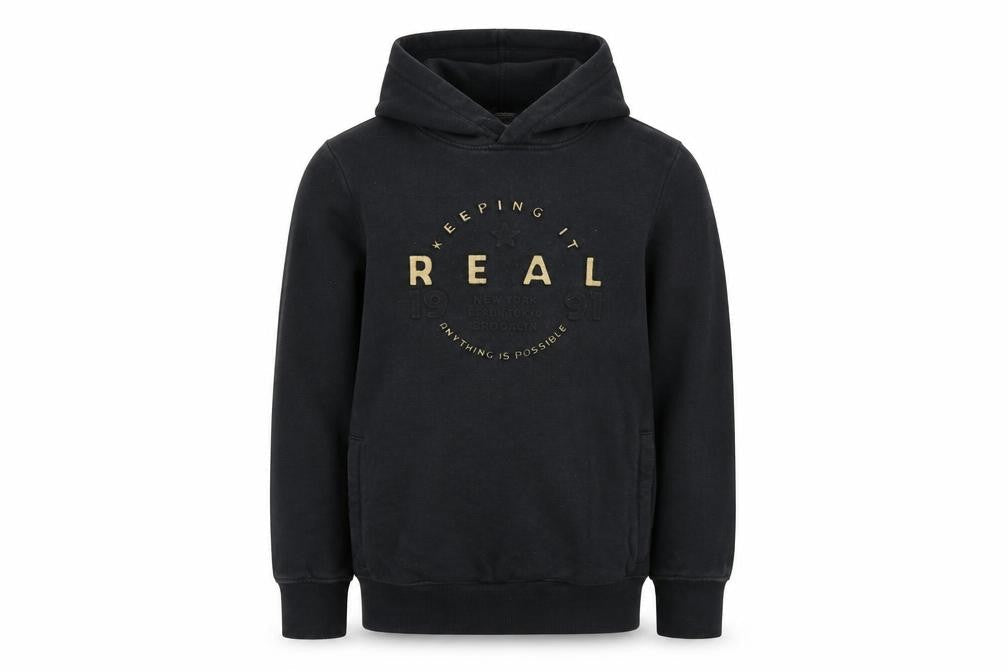 Next Boys Black Cotton Pullover Hoodie Size 10 Years Pullover
