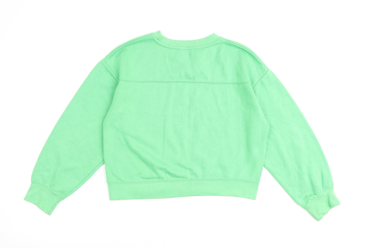 Zara Womens Green Cotton Pullover Sweatshirt Size M Pullover