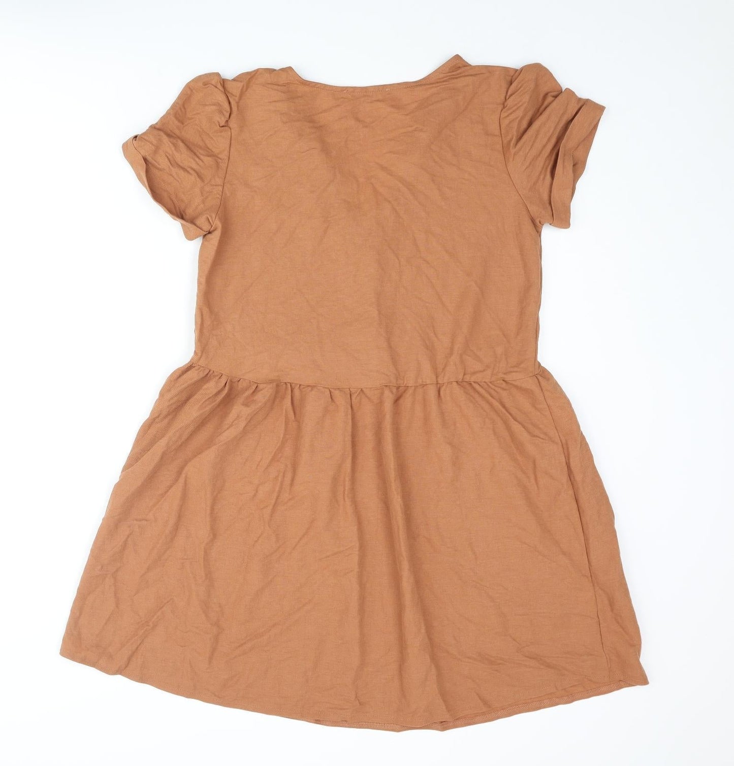 Mango Womens Brown Viscose Shift Size S V-Neck Button