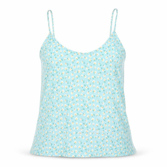 Marks and Spencer Womens Blue Floral Viscose Camisole Blouse Size 8 Scoop Neck