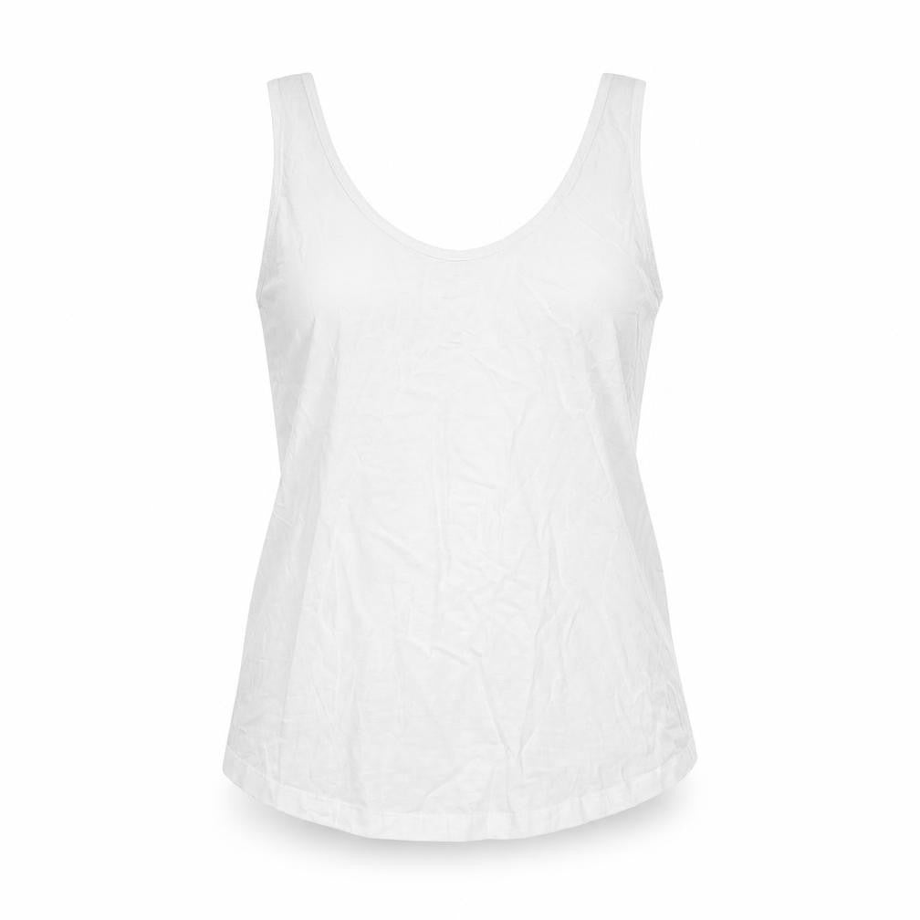 ASOS Womens White Cotton Basic Tank Size 10 Scoop Neck
