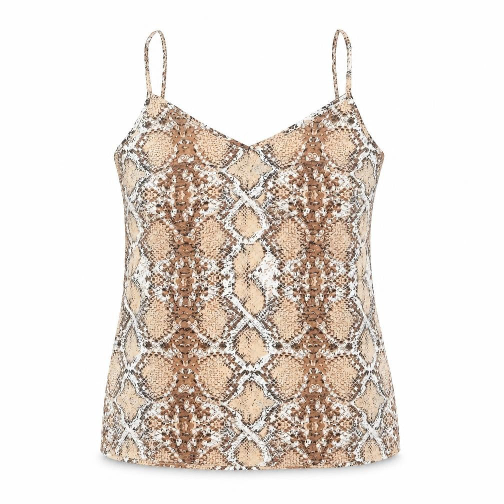 Marks & Spencer Womens Brown Animal Print Polyester Camisole Blouse Size 8 Sweetheart - Snake Print