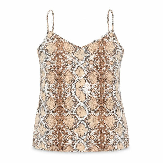 Marks & Spencer Womens Brown Animal Print Polyester Camisole Blouse Size 8 Sweetheart - Snake Print