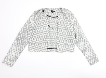 Next Womens Ivory Geometric Jacket Size 10