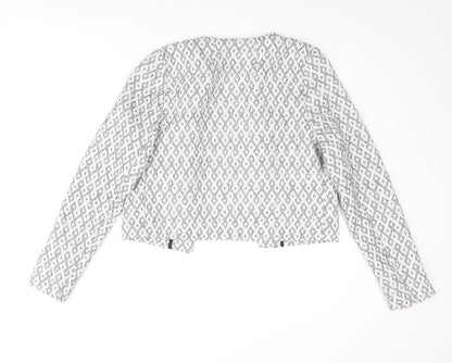 Next Womens Ivory Geometric Jacket Size 10
