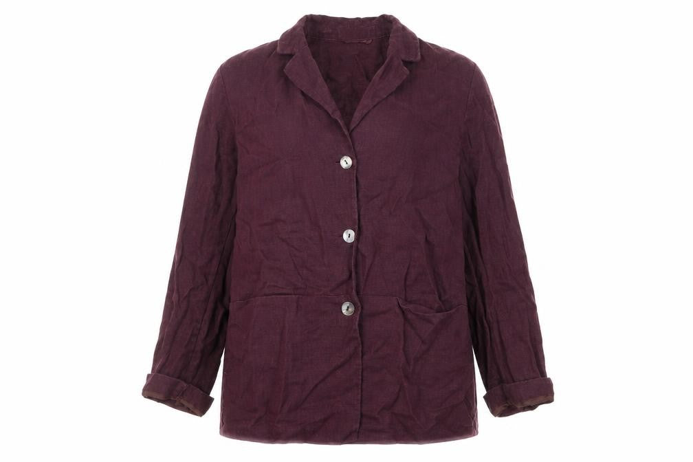 Olsen Womens Purple Jacket Blazer Size 12 Button
