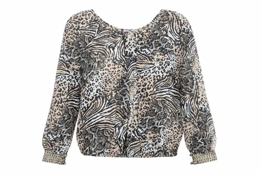 Red Herring Womens Multicoloured Animal Print Polyester Basic Blouse Size 14 Boat Neck - Leopard Print, Snake Print, Zebra Print