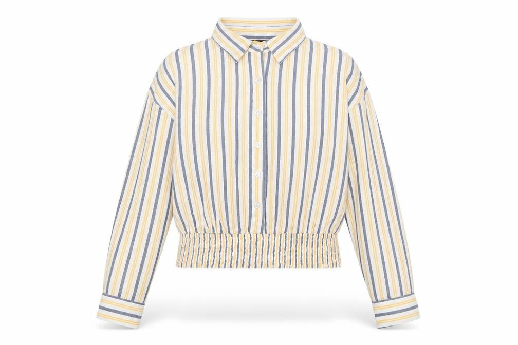 Zudio Womens Multicoloured Striped Viscose Cropped Button-Up Size XS Collared