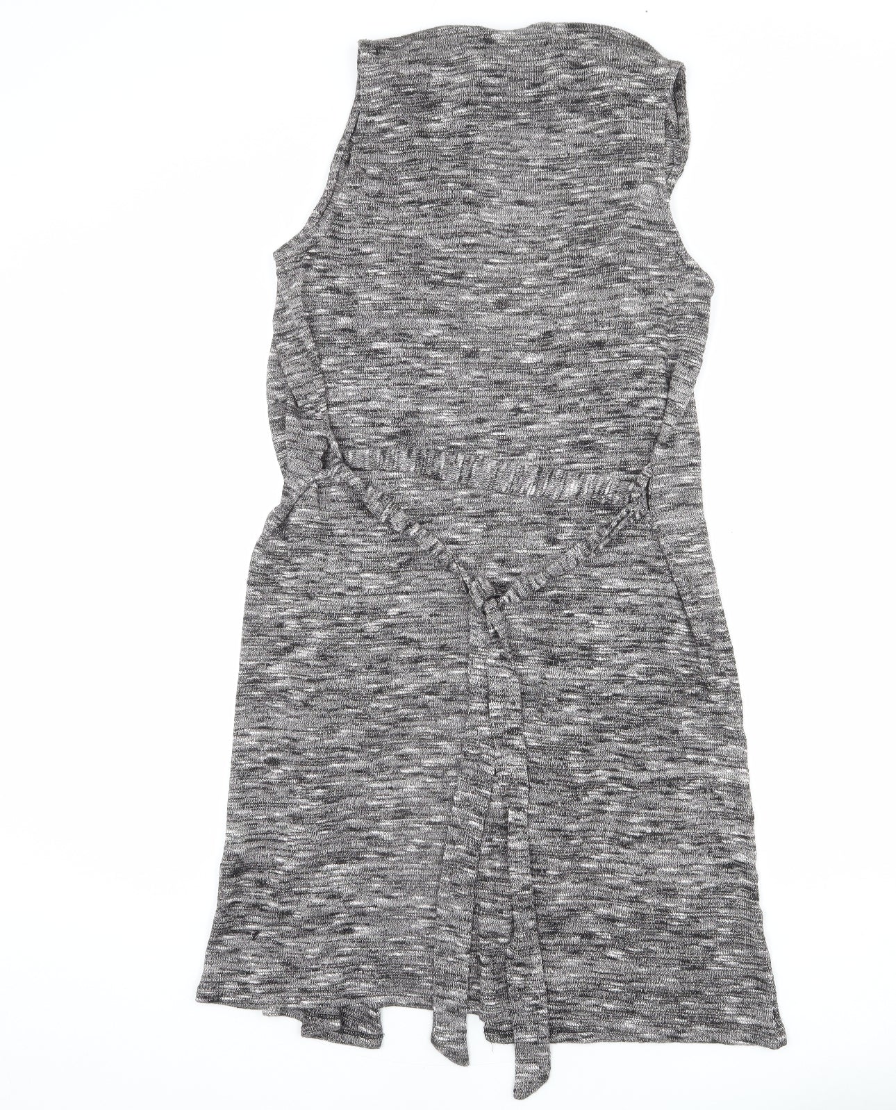 Dorothy Perkins Womens Grey V-Neck Polyester Cardigan Jumper Size 12 - Belted
