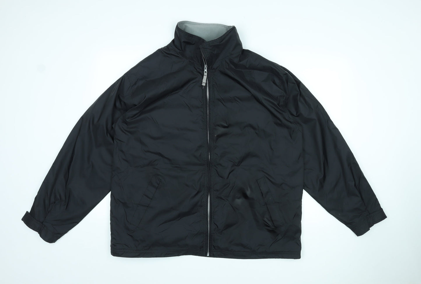 B&C Mens Black Rain Coat Coat Size XL Zip