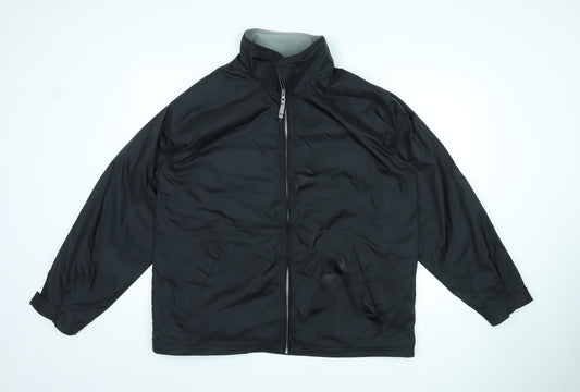 B&C Mens Black Rain Coat Coat Size XL Zip
