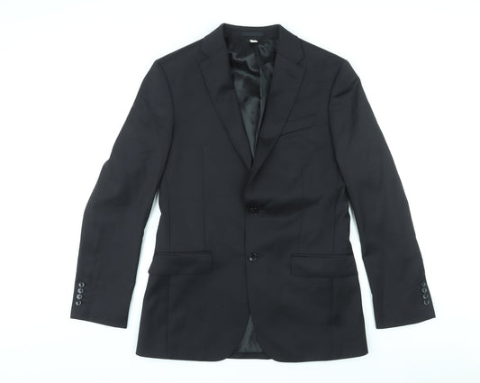 Autograph Mens Black Wool Jacket Blazer Size 38 Regular