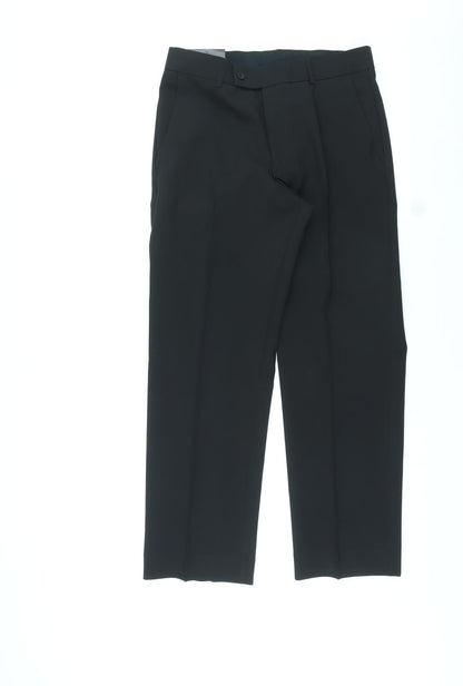 Debenhams Womens Black Polyester Trousers Size 32 in L29 in Regular Zip