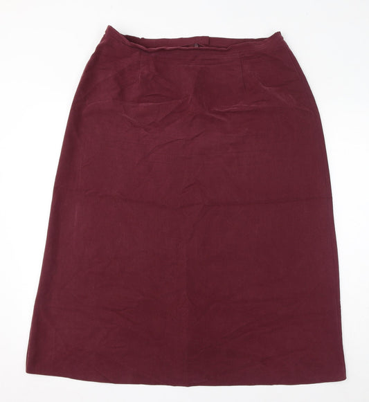 Hollywood Womens Red Polyester Straight & Pencil Skirt Size 18 Zip