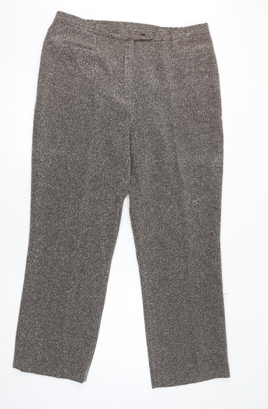 Agenda Womens Brown Polyester Trousers Size 20 L30 in Regular Zip