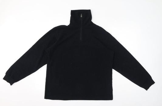 Conte of Florence Womens Black Polyester Pullover Sweatshirt Size L Pullover