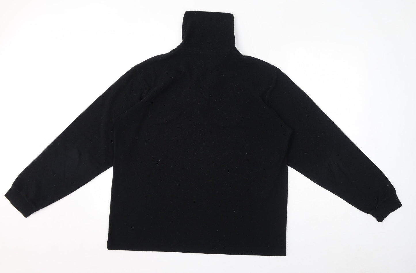 Conte of Florence Womens Black Polyester Pullover Sweatshirt Size L Pullover