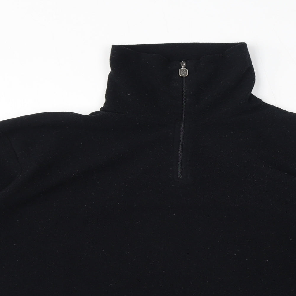 Conte of Florence Womens Black Polyester Pullover Sweatshirt Size L Pullover