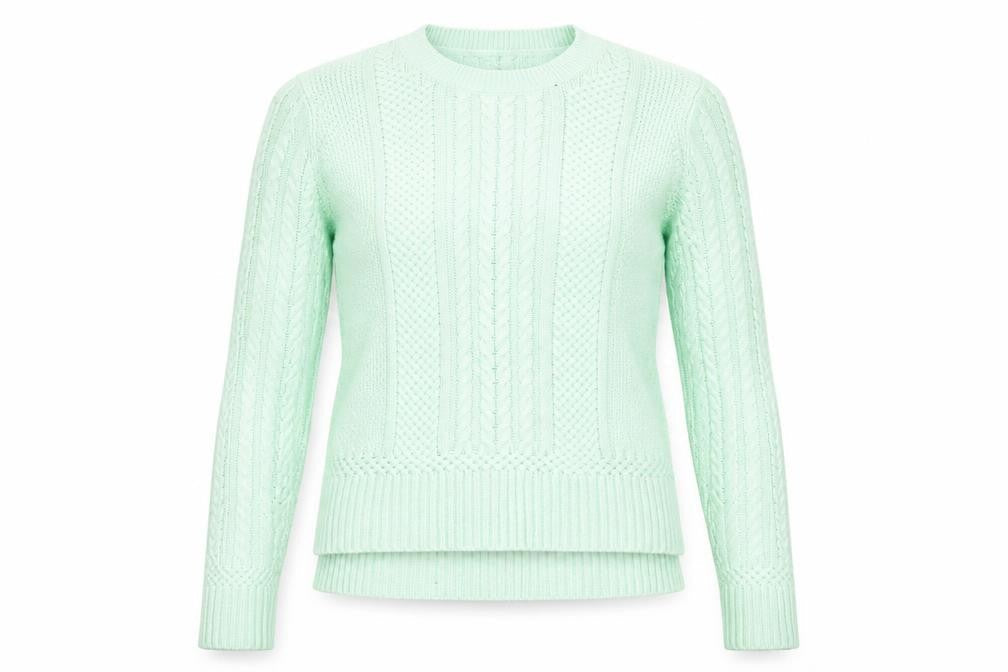 BCBGMAXAZRIA Womens Green Crew Neck Cotton Pullover Jumper Size S