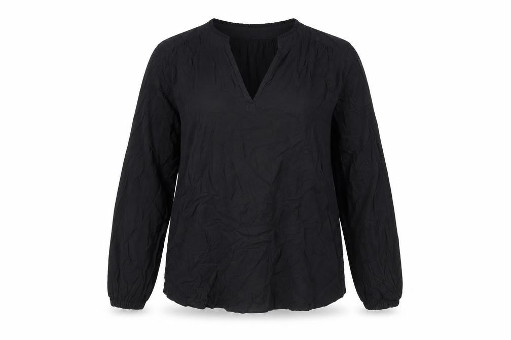 Marks & Spencer Womens Black Viscose Basic T-Shirt Size 12 V-Neck