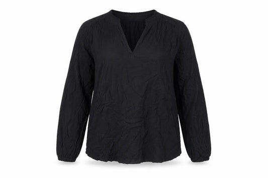 Marks and Spencer Womens Black Viscose Basic T-Shirt Size 12 V-Neck