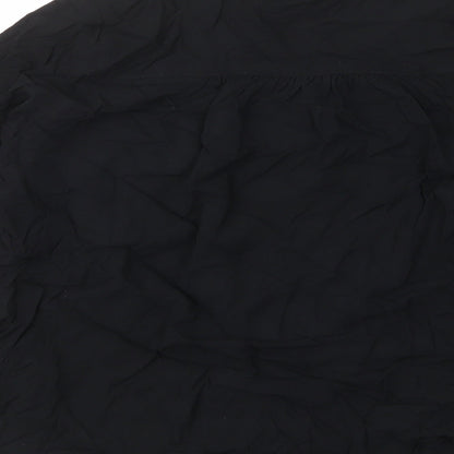 Marks & Spencer Womens Black Viscose Basic T-Shirt Size 12 V-Neck