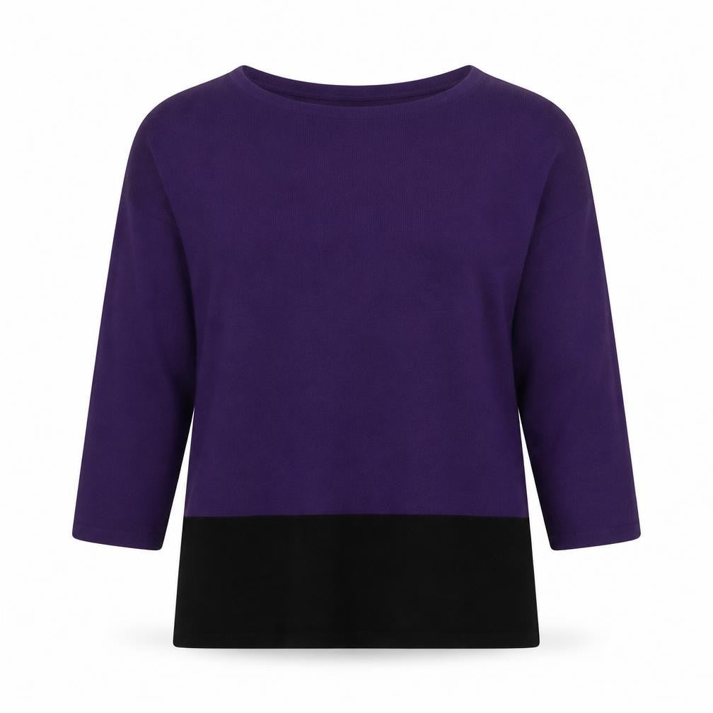 Pomodoro Womens Purple Boat Neck Viscose Pullover Jumper Size 12