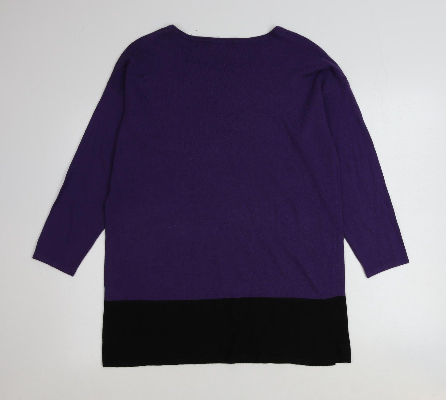 Pomodoro Womens Purple Boat Neck Viscose Pullover Jumper Size 12
