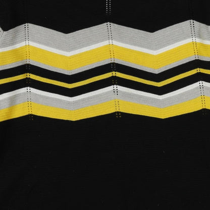 Select Womens Black Round Neck Herringbone Cotton Pullover Jumper Size 12