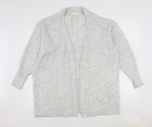 H&M Womens Grey V-Neck Acrylic Cardigan Jumper Size S
